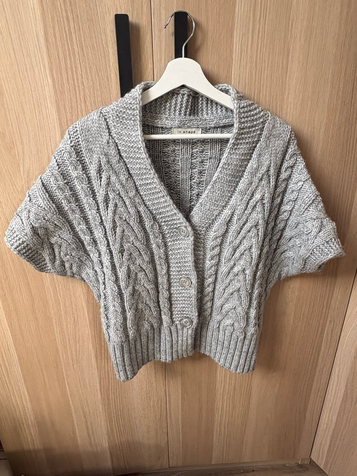 In Shape grijs gebreid vest met vleermuismouwen, Ophalen, Gedragen, Maat 38/40 (M), Grijs