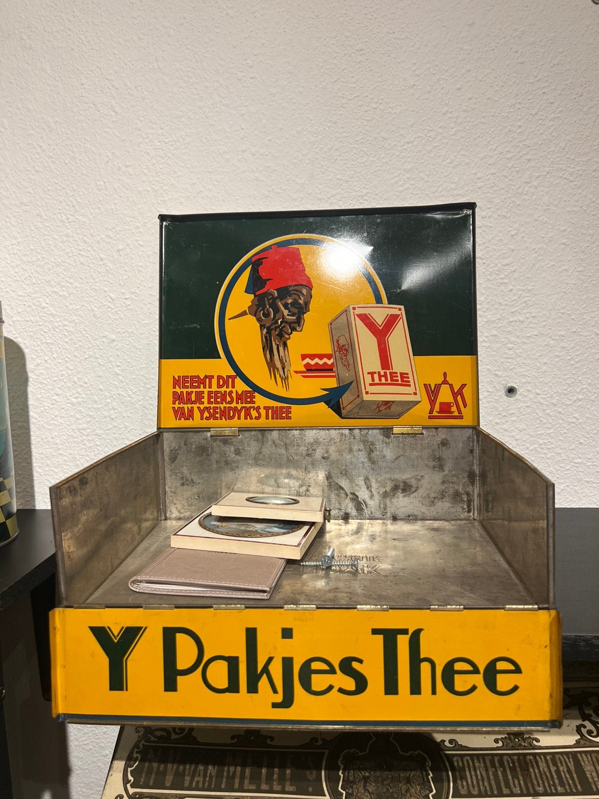 Ysendijks pakjes thee toonbank blik, Ophalen of Verzenden, Thee