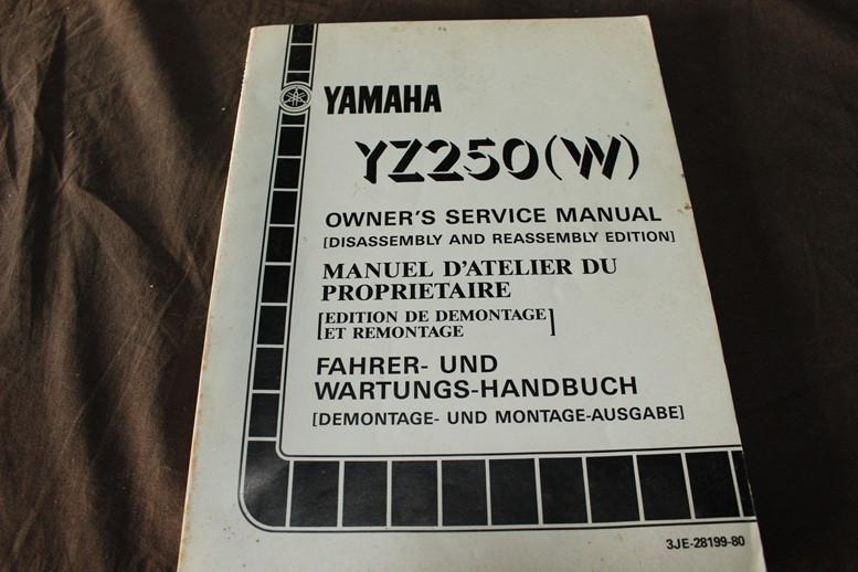 Yamaha YZ250 W 1988 1989 motorcycle owner's / service manual, Ophalen of Verzenden, Yamaha