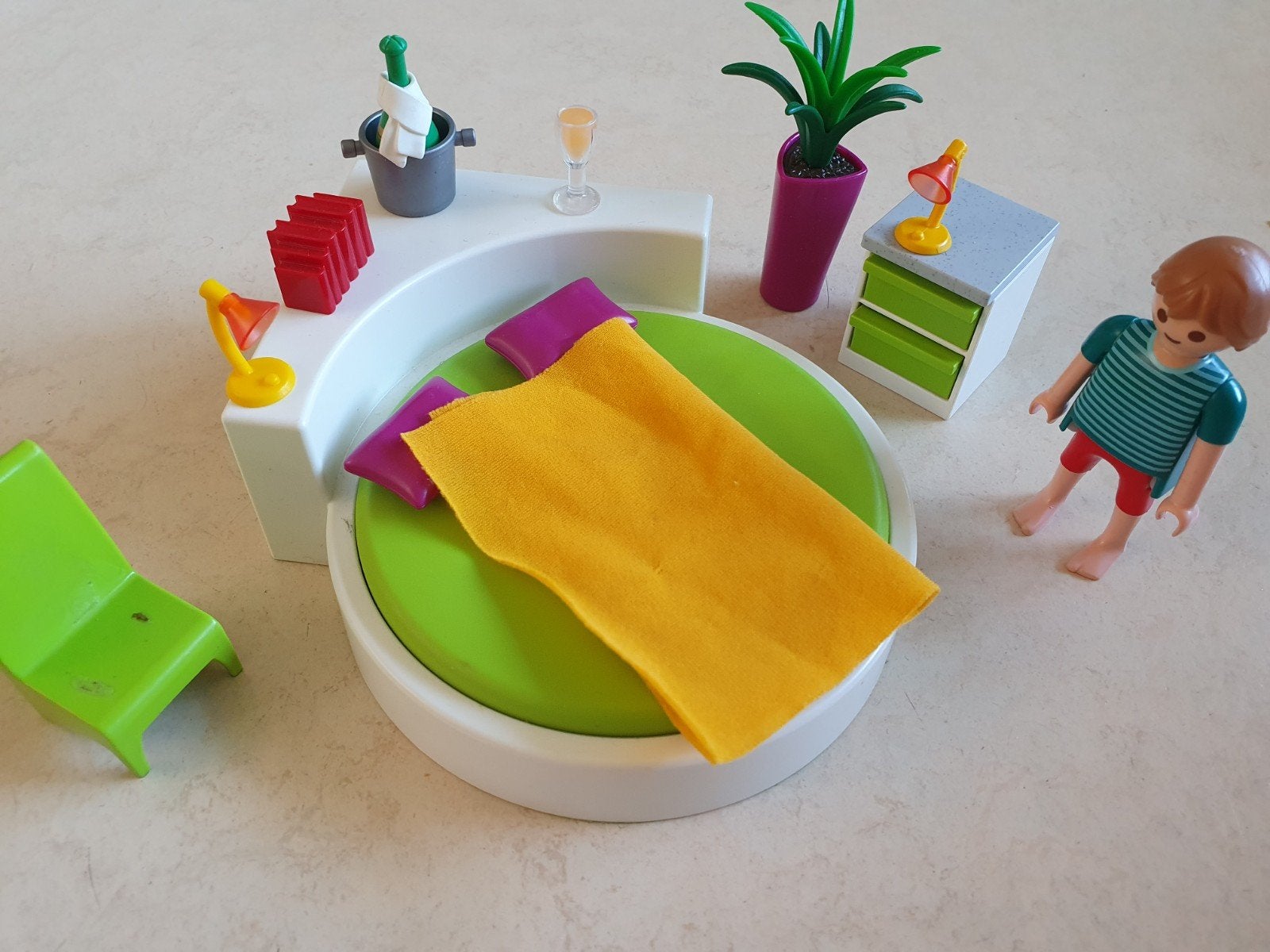 Playmobil slaapkamer met loungebed 5583, Ophalen of Verzenden, Gebruikt, Complete set
