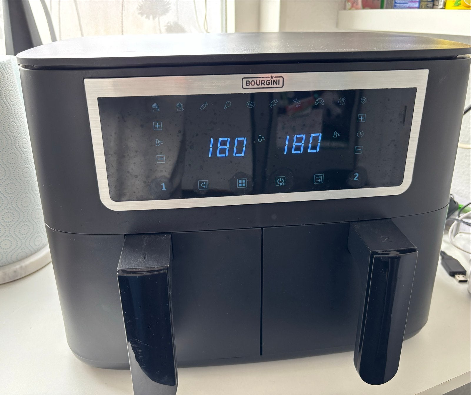 Bourgini Dual Basket Airfryer 18.3160 - Zo goed als nieuw, Ophalen, Zo goed als nieuw, Airfryer