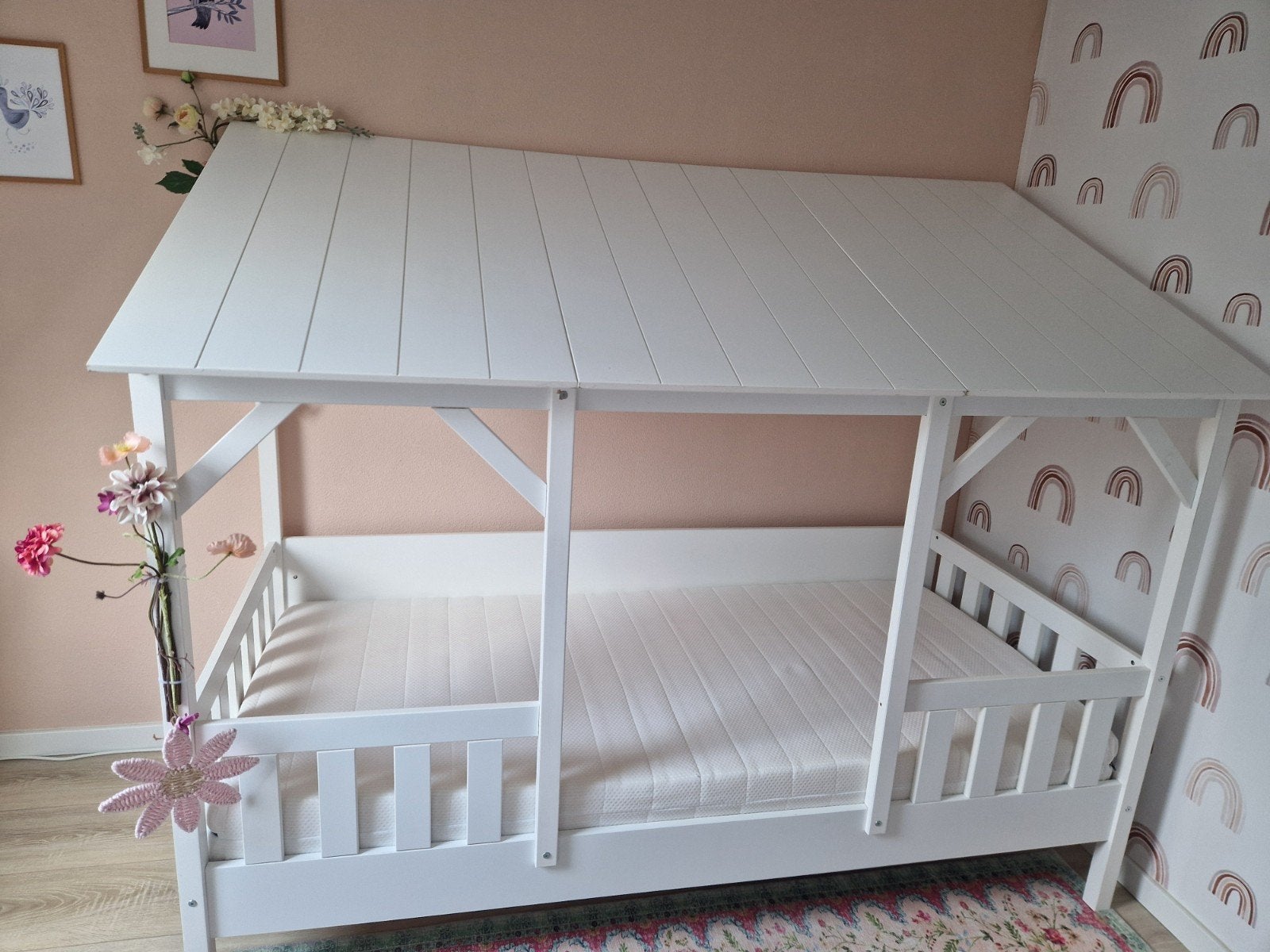 Eenpersoonsbed met lattenbodem en matras, 85 tot 100 cm, Gebruikt, 180 cm of meer, Ophalen
