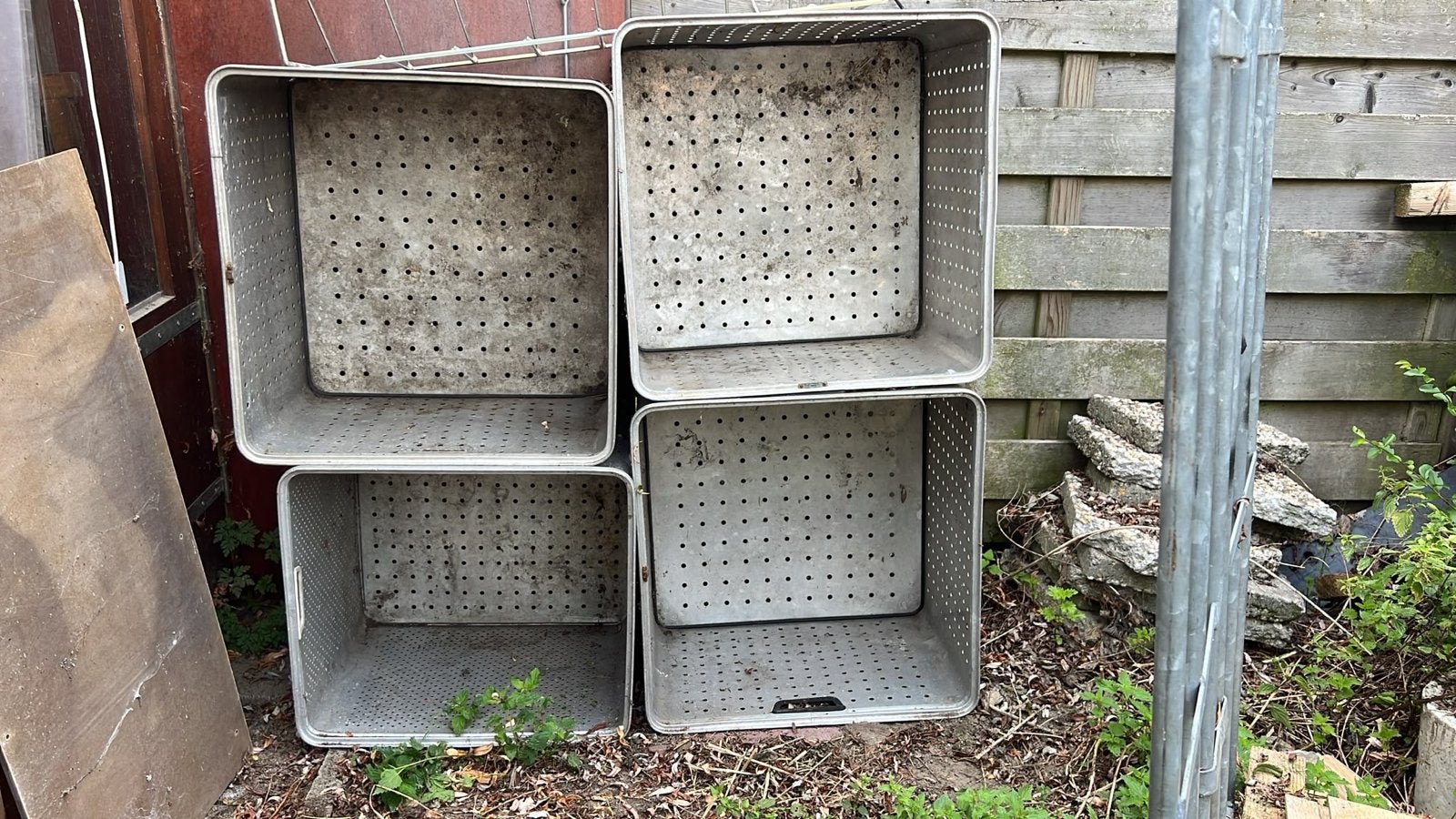 5 aluminium bakken - kisten, Ophalen, 50 – 75, Gebruikt, 50 tot 100 cm