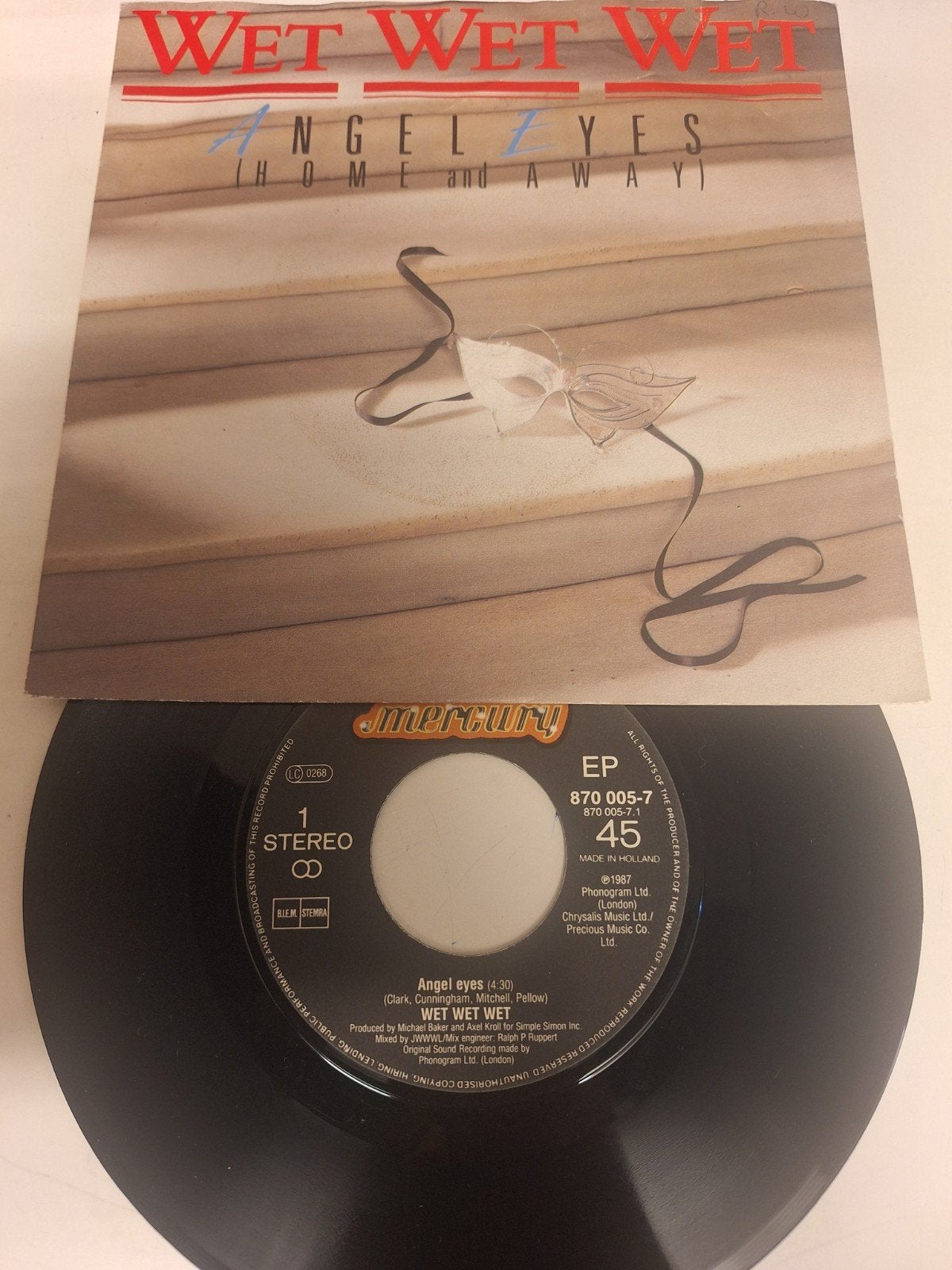 Wet Wet Wet - Angel Eyes, 1987., Cd's en Dvd's, Vinyl | Pop, Fotohoes, Verzenden, 7 inch, Pop