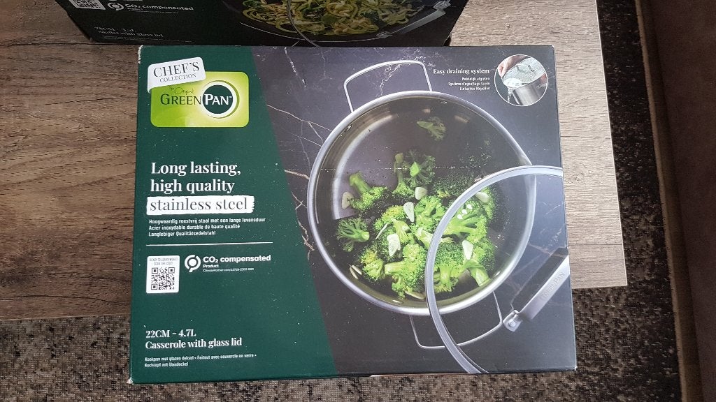 GreenPan Chef's Collection Kookpan 4.7L, Ophalen, Nieuw, Rvs, Kookpan