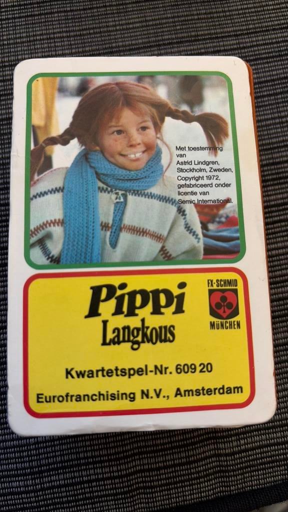 Pippi Langkous Kwartet spel- Vintage Kaartspel, Drie of vier spelers, Ophalen of Verzenden, Gebruikt