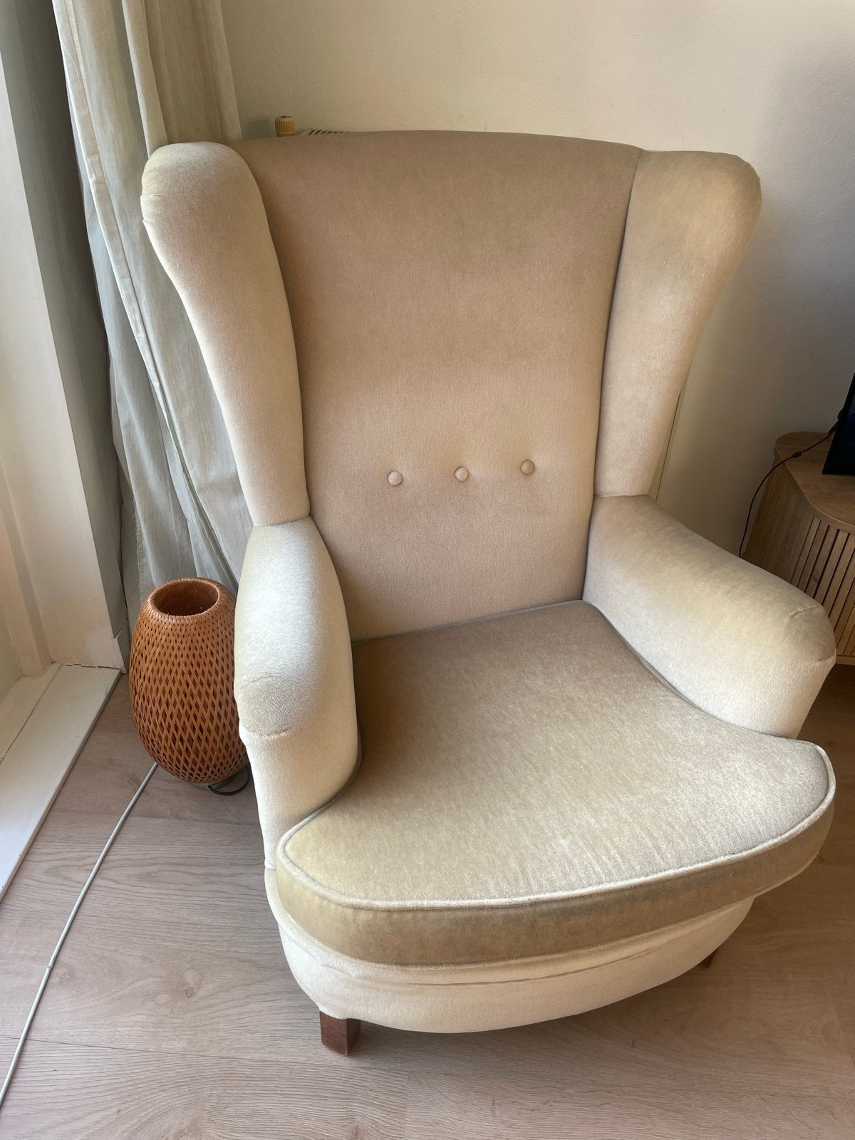 Comfortabele beige fauteuil, Huis en Inrichting, Stoelen, Ophalen, Overige kleuren, Zo goed als nieuw, Eén