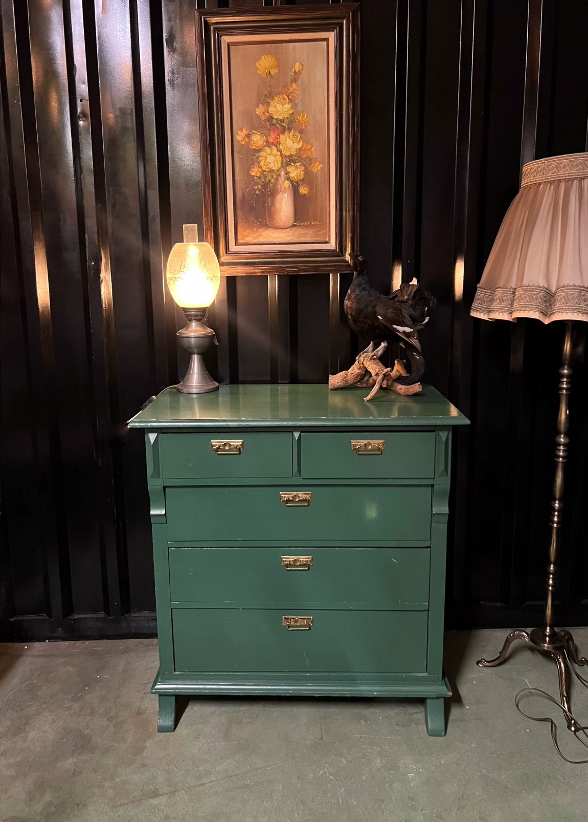 Vintage houten ladekast, Huis en Inrichting, Kasten | Ladekasten, Gebruikt, Minder dan 100 cm, 50 tot 100 cm, 25 tot 50 cm, Grenenhout