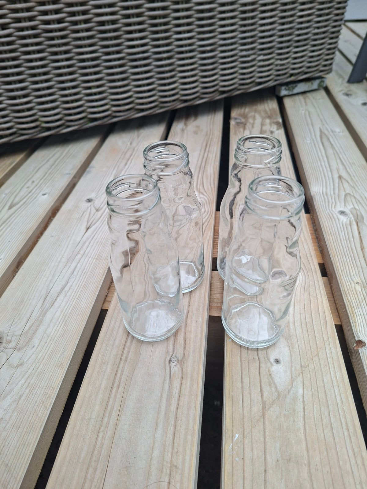Glazen flesjes - Ideaal voor decoratie of hergebruik, Huis en Inrichting, Ophalen, Gebruikt, Transparant, Glas