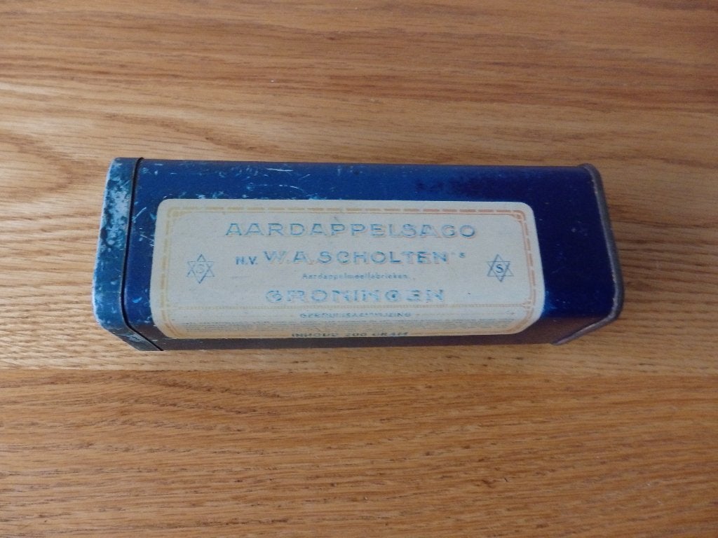 Vintage oud blik sago aardappelsago W.A. Scholten Groningen, Ophalen of Verzenden