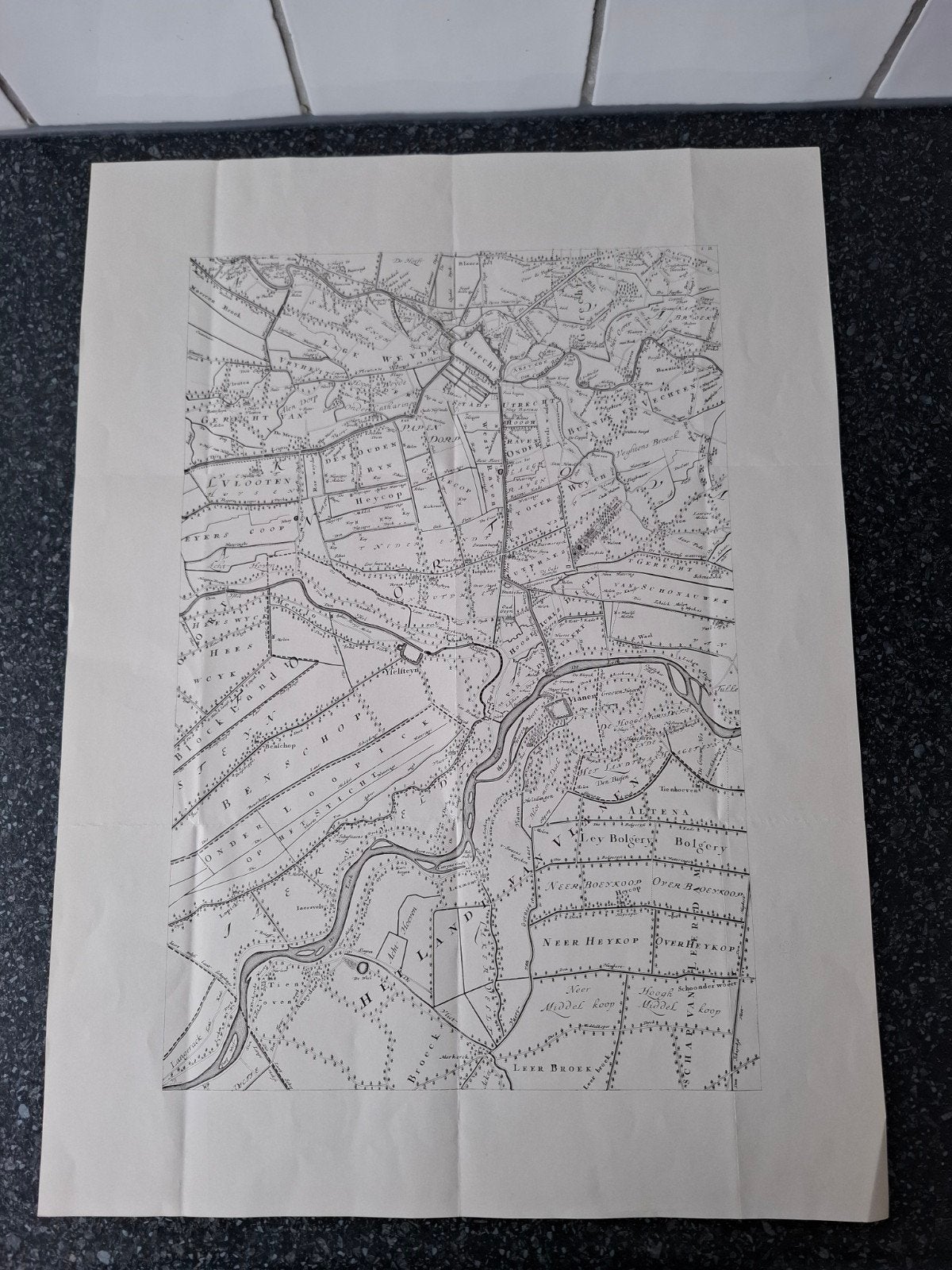 Vianen IJsselstein Utrecht 1696, Gelezen, Ophalen of Verzenden, Landkaart, 1800 tot 2000