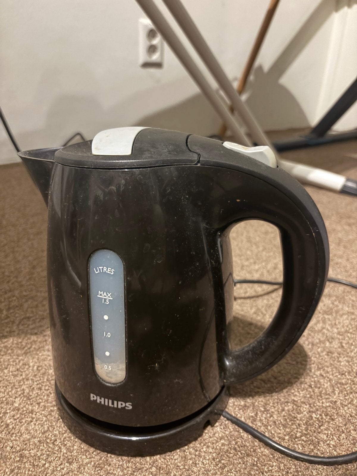 Philips waterkoker - Zwart - 1.5L, 1 tot 2 liter, Ophalen of Verzenden, Gebruikt