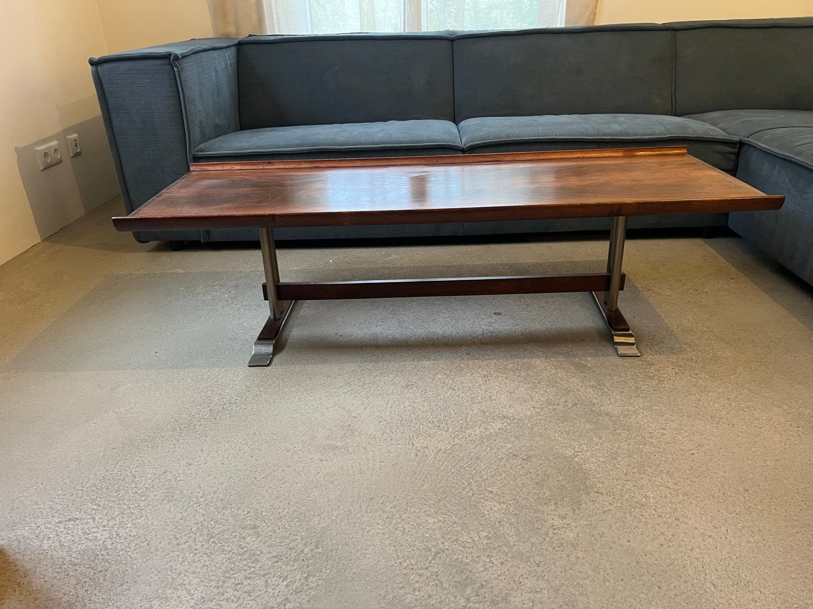 Unieke vintage jaren 60 design salontafel, Ophalen, Gebruikt, 100 tot 150 cm, 50 tot 100 cm