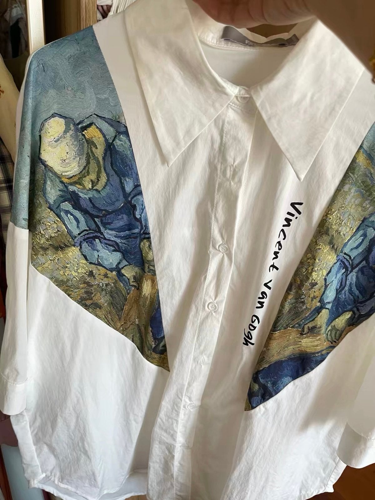 Vincent van Gogh geïnspireerde blouse, Maat 38/40 (M), Wit, Ophalen of Verzenden, Zo goed als nieuw