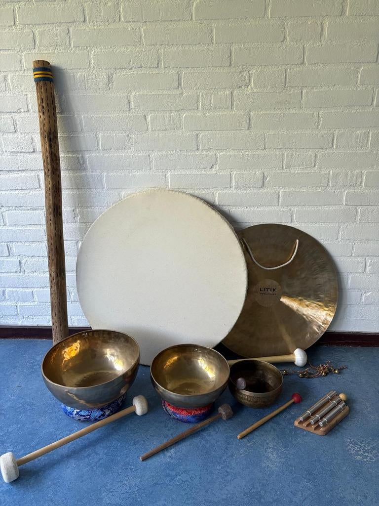 Klankschalen Set, Seadrum, Rainstick & Gong, Ophalen, Zo goed als nieuw, Overige soorten