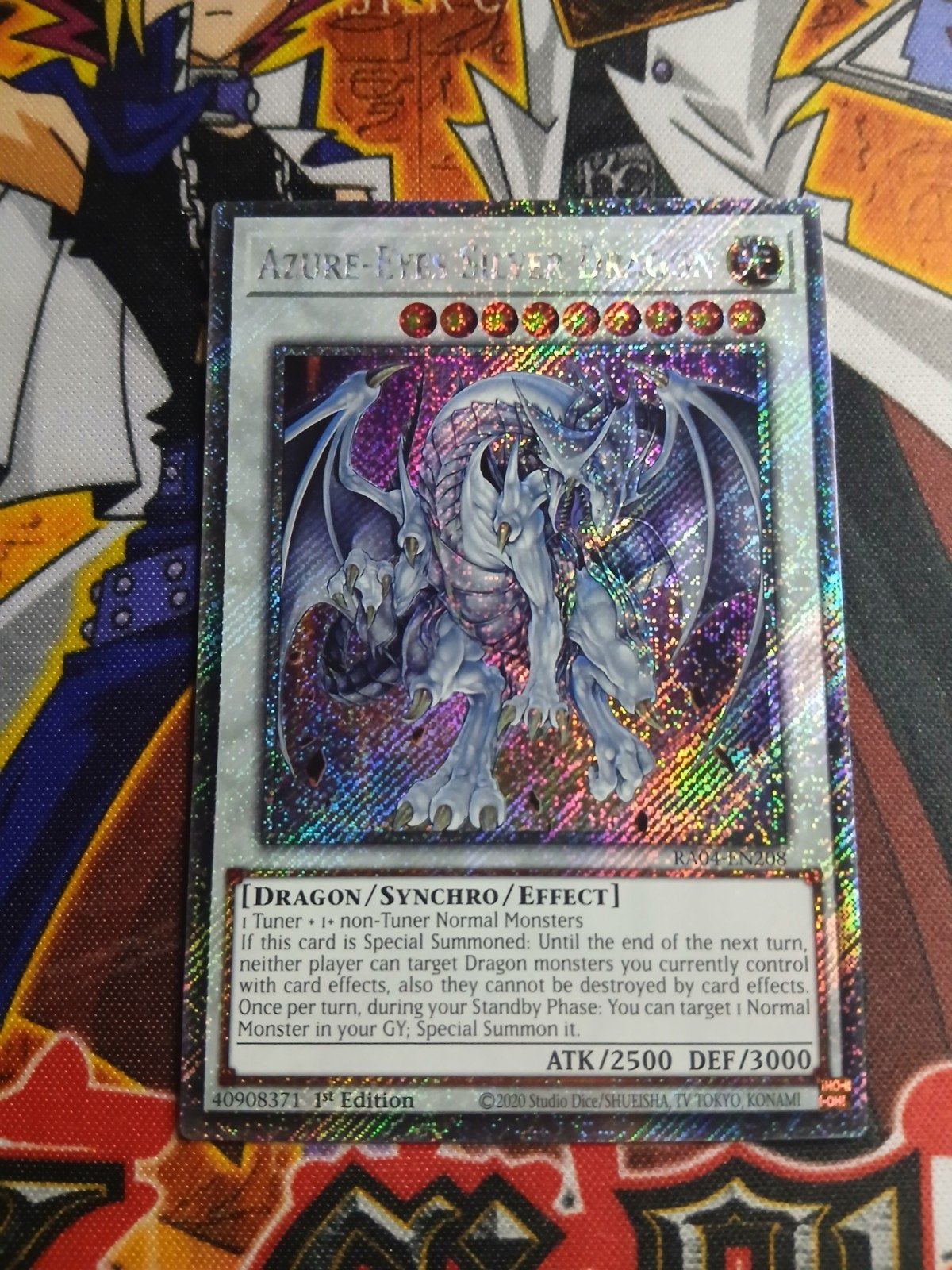 Azure-Eyes Silver Dragon - Platinum Secret Rare RA04 - YGO, Ophalen of Verzenden, Zo goed als nieuw, Foil