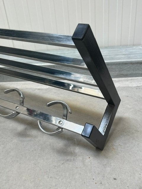 Jaren 70 wandkapstok vintage kapstok retro chroom coat rack, Wandkapstok, Gebruikt, ., Ophalen of Verzenden
