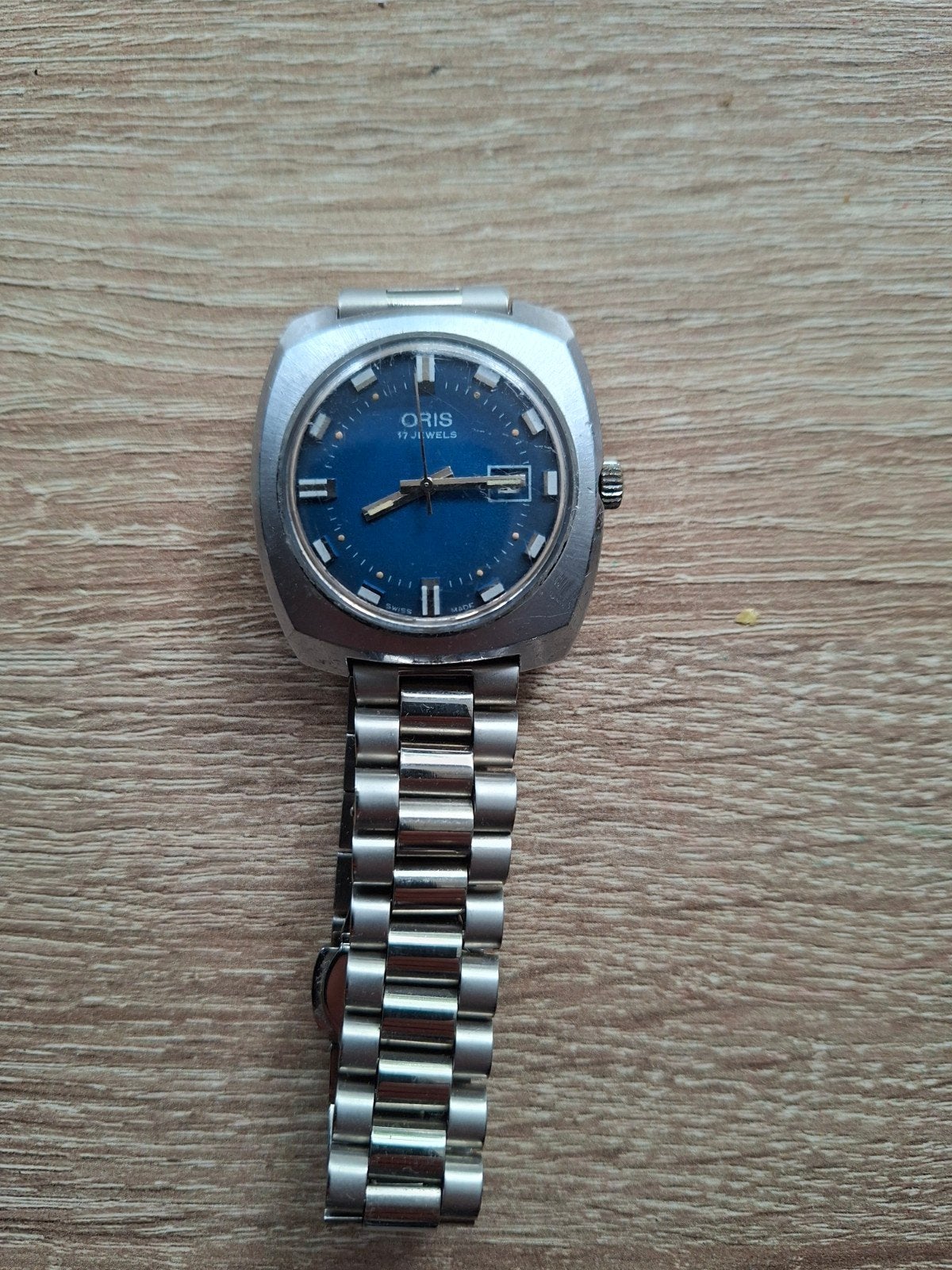 Vintage Oris 17 Jewels Cal. 715,  Handopwinder, Overige merken, Staal, Gebruikt, Staal