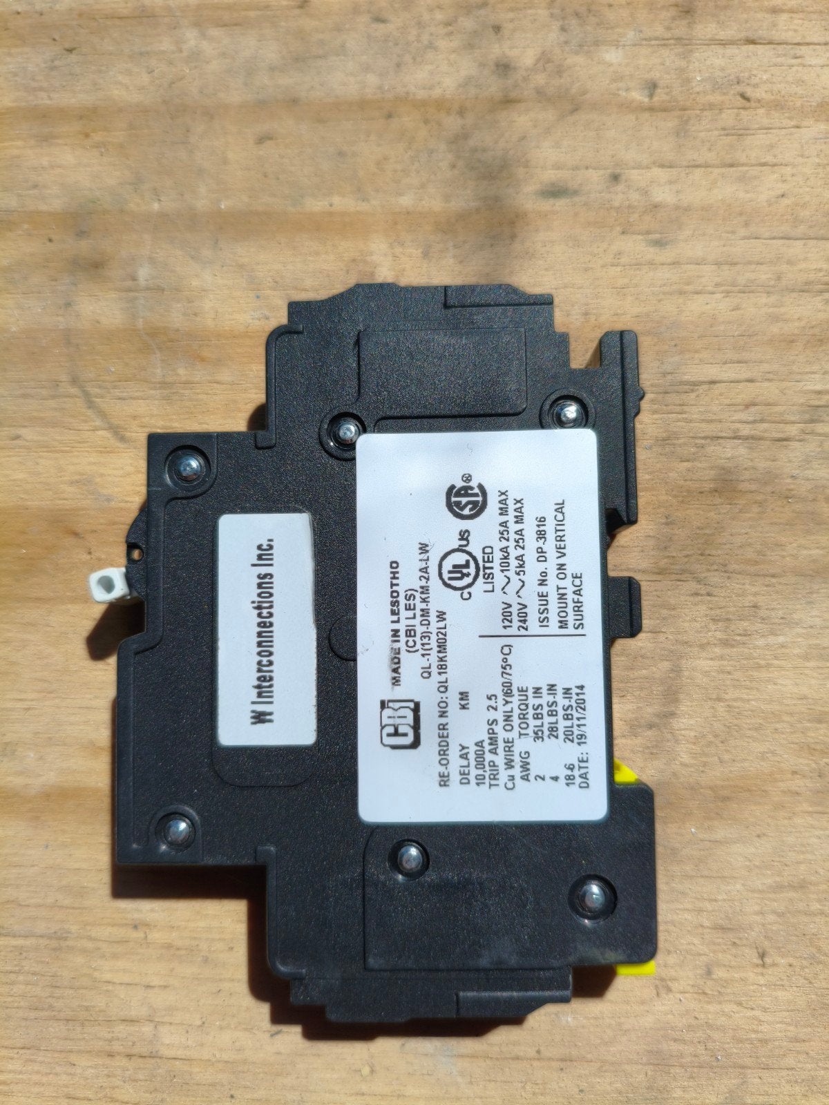 W Interconnections Installatieautomaat QL-1(13)DM-KN-2A-LW, Ophalen of Verzenden, Gebruikt, Overige merken, Installatieautomaat