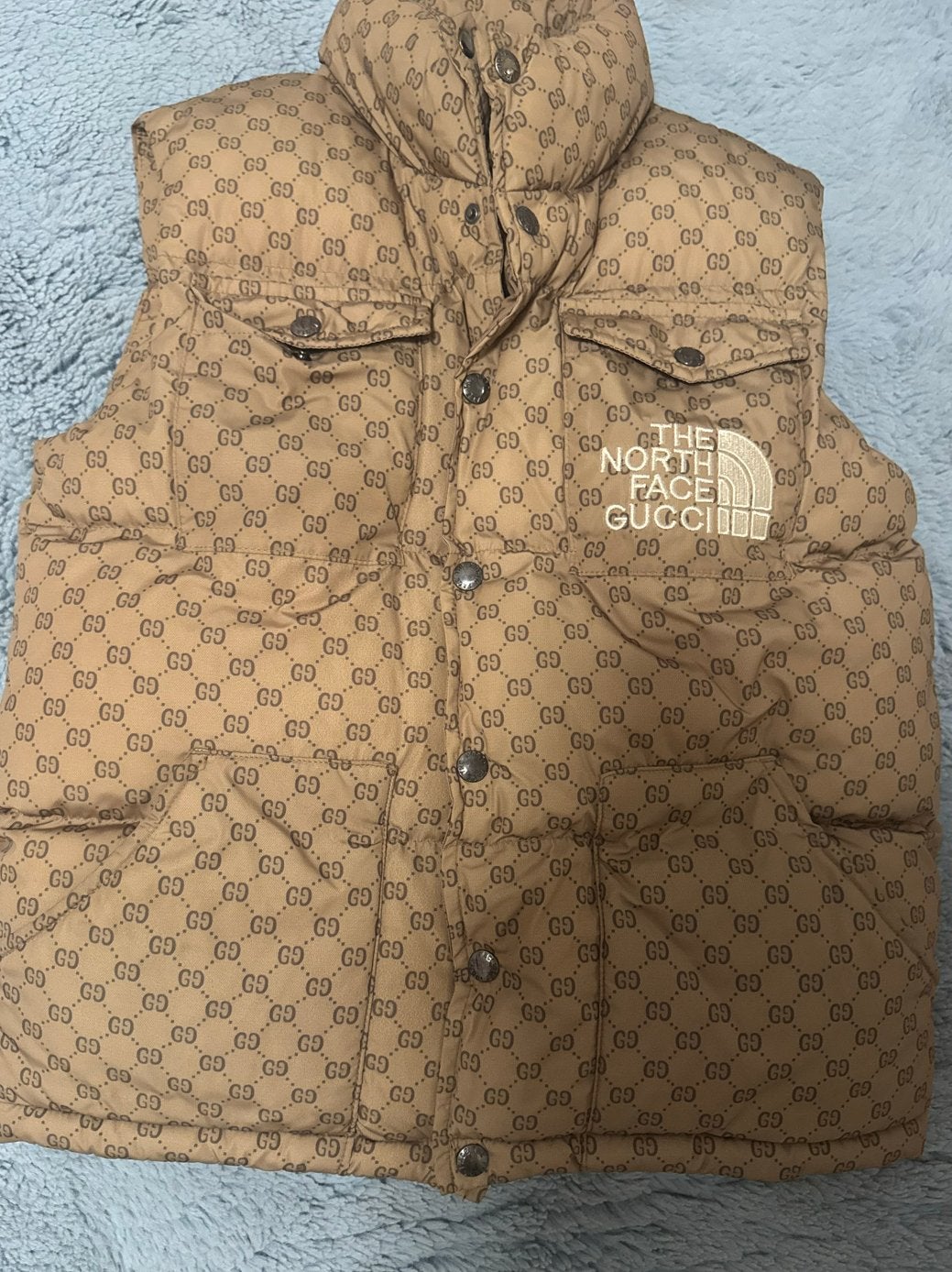 Gucci x The North Face Puffer Vest, Kleding | Dames, Ophalen of Verzenden, Zo goed als nieuw, Maat 36 (S), Beige