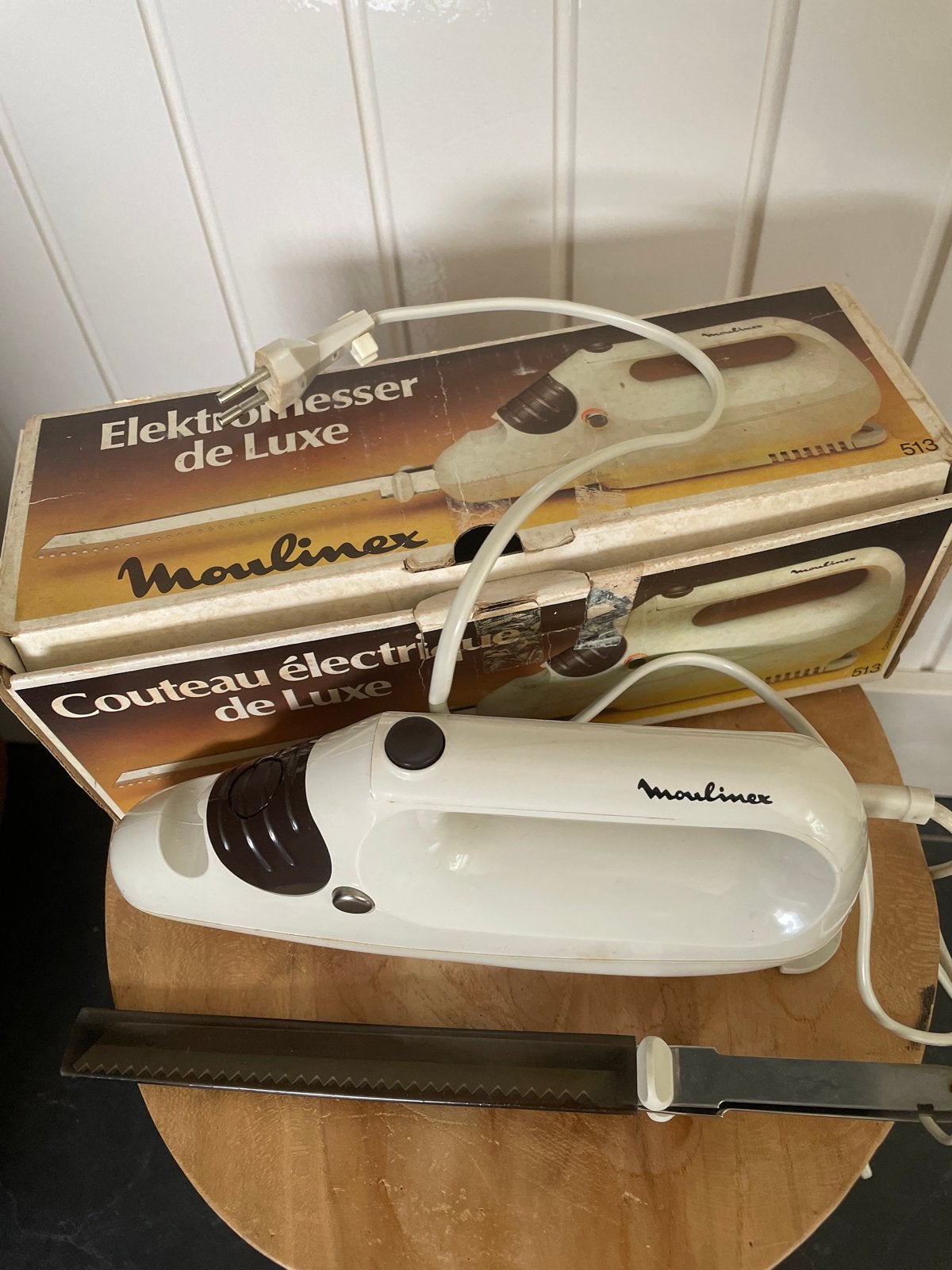 Moulinex Elektrisch Mes -  Vintage Model, Ophalen of Verzenden, Zo goed als nieuw