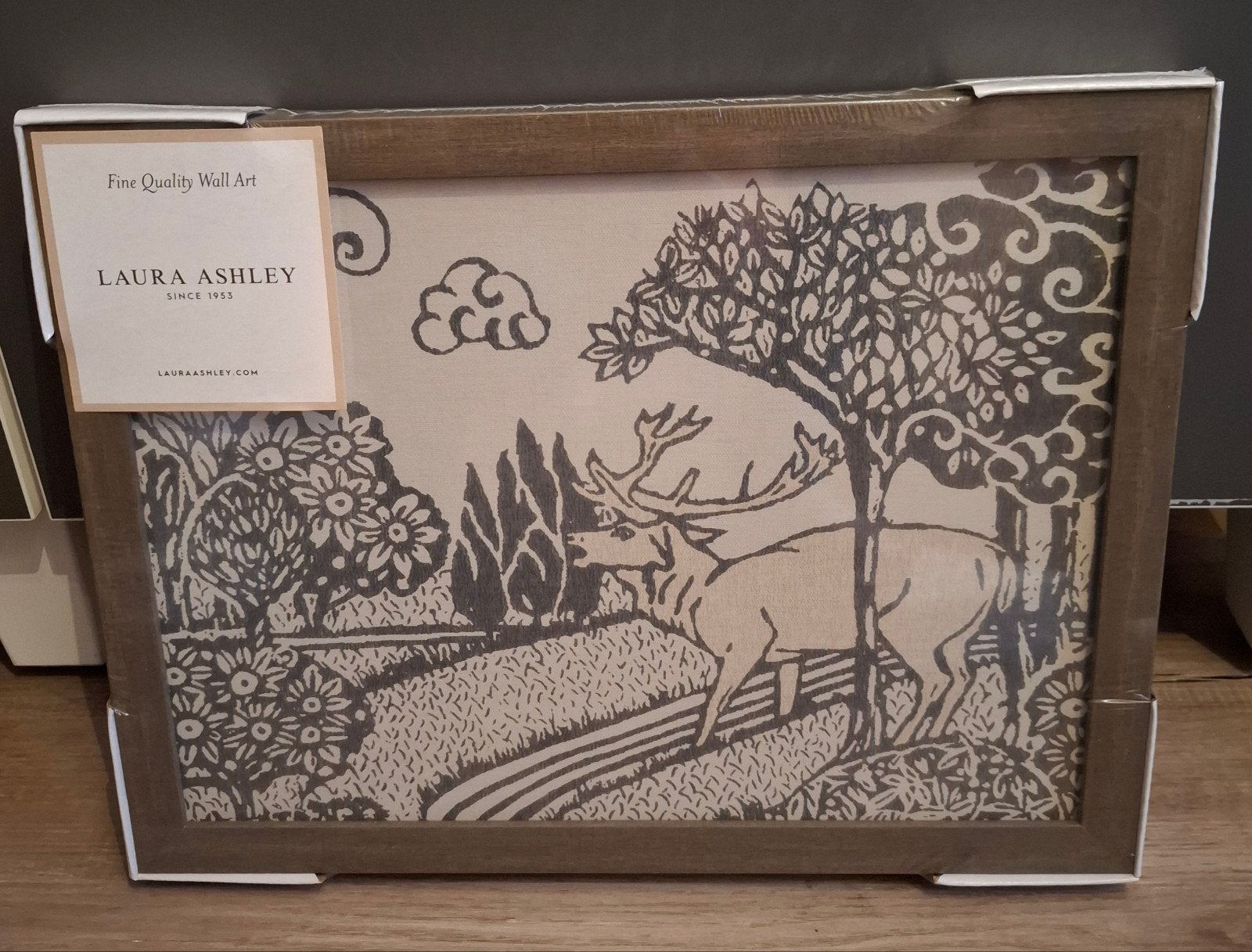 Laura Ashley Trecastle Wanddecoratie Hert, Ophalen, Schilderij, Hout, Meerkleurig