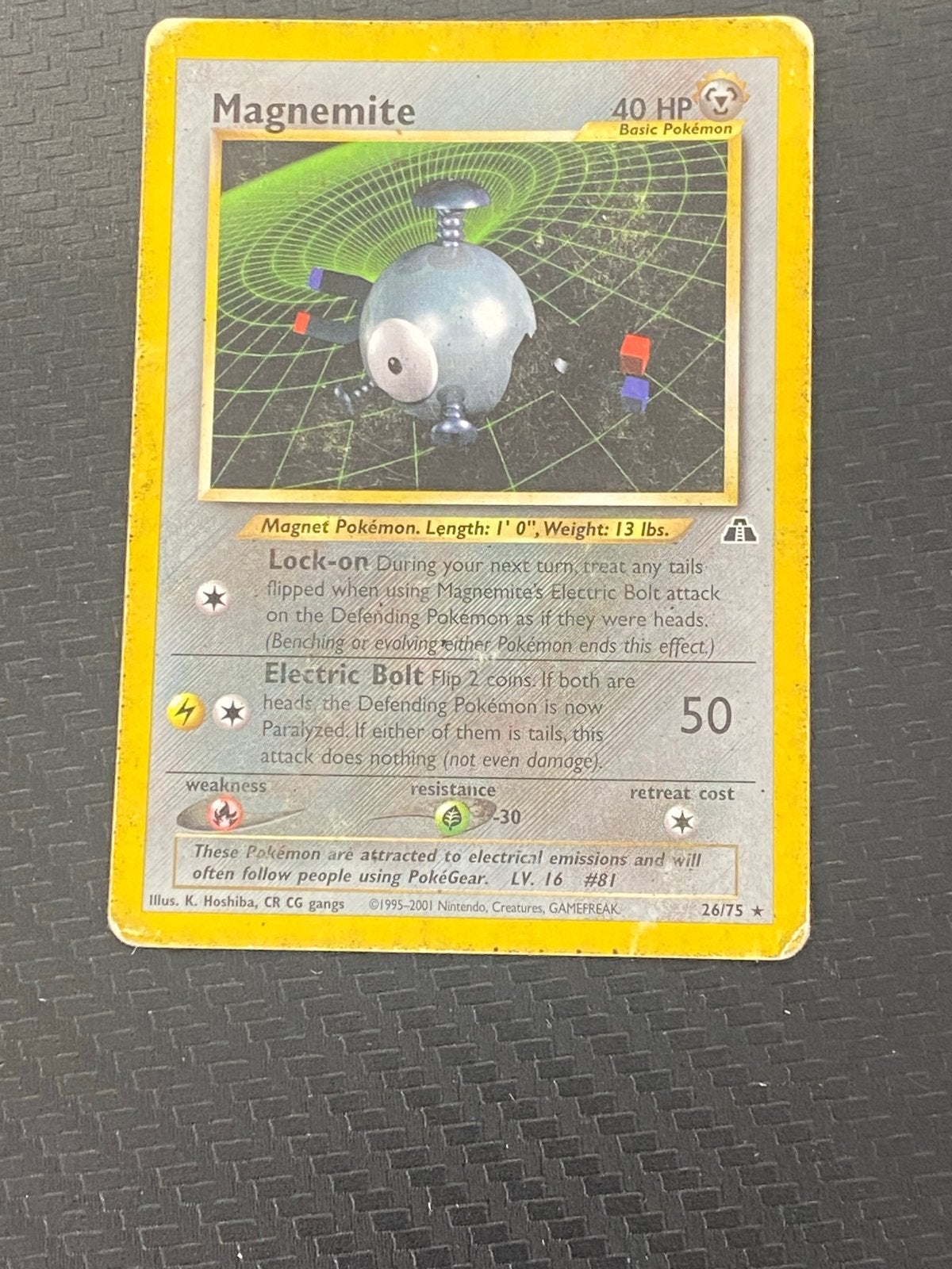 Magnemite Pokémon Kaart - Basic Pokémon 26/75, Ophalen of Verzenden, Gebruikt, Losse kaart