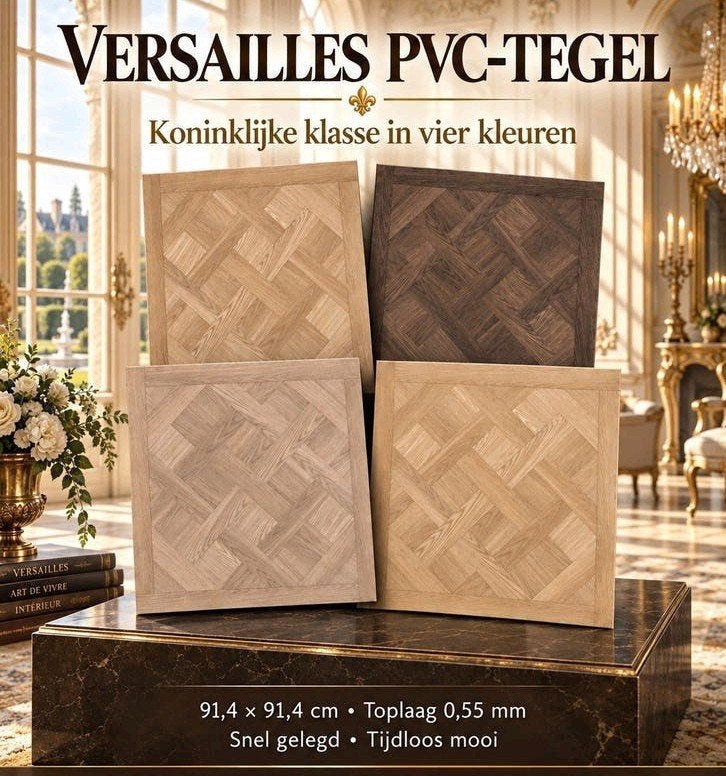 PVC-tegel. Het klassieke vlechtpatroon 914,4 bij 914,4, Huis en Inrichting, PVC-tegel, 75 m² of meer, Overige typen, Nieuw