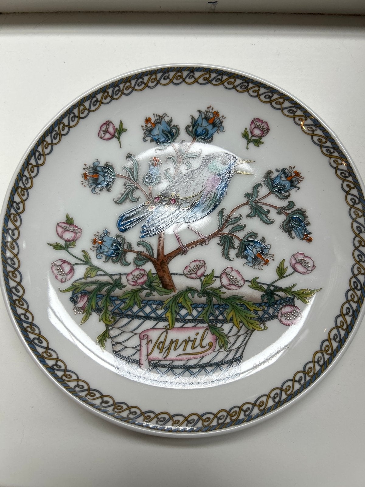 Hutschenreuther Wandbord 'Spreeuw - Maand April' - O. Wersin, Ophalen of Verzenden