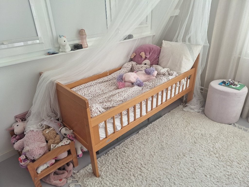 Vintage peuter/dreumes bed jaren 60 'Kibofa' vintage 70x150, Gebruikt, 70 tot 85 cm, 140 tot 160 cm, Ophalen