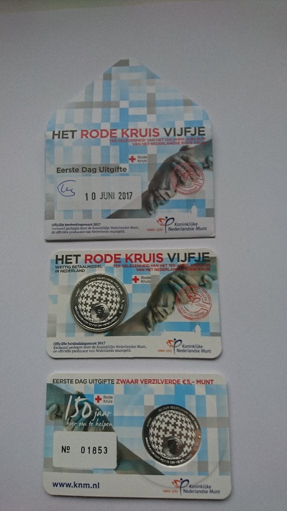 Eerste Dag Uitgifte Rode Kruis Vijfje 2017, Verzenden, Overige landen, Overige waardes, Losse munt