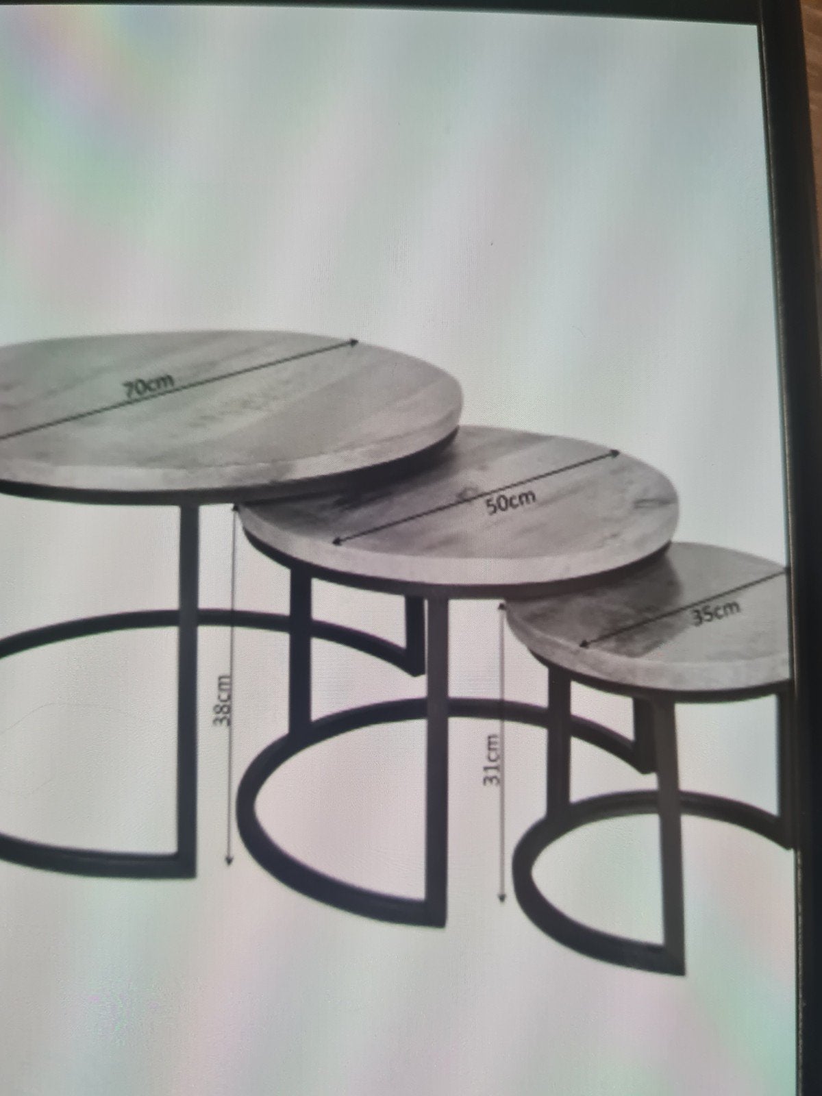 3 grijze tafels, Huis en Inrichting, Tafels | Salontafels, Ophalen, Gebruikt, 50 tot 100 cm, 50 tot 100 cm