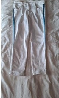 Dames Brax lange broek maat 42 kleur zijkant blauwe streep, Blauw, Maat 42/44 (L), Zo goed als nieuw, Lang