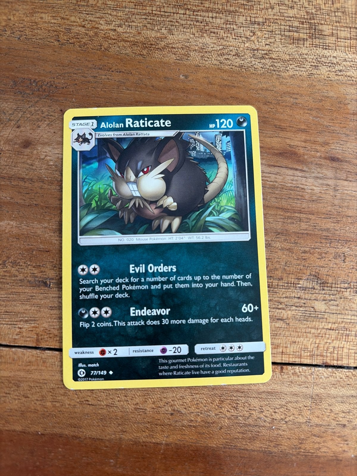 Pokémon Kaart: Alolan Raticate 77/149 (Zeldzaam), Ophalen of Verzenden, Zo goed als nieuw, Losse kaart