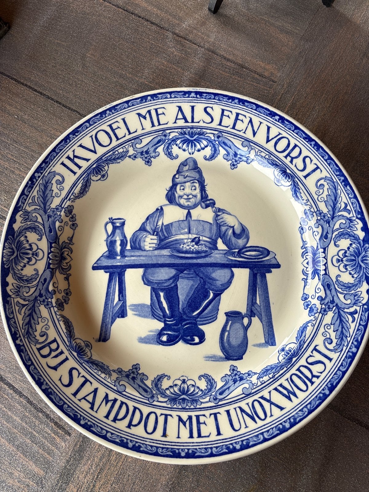 Delfts Blauw sierbord "Ik voel me als een vorst", Ophalen of Verzenden