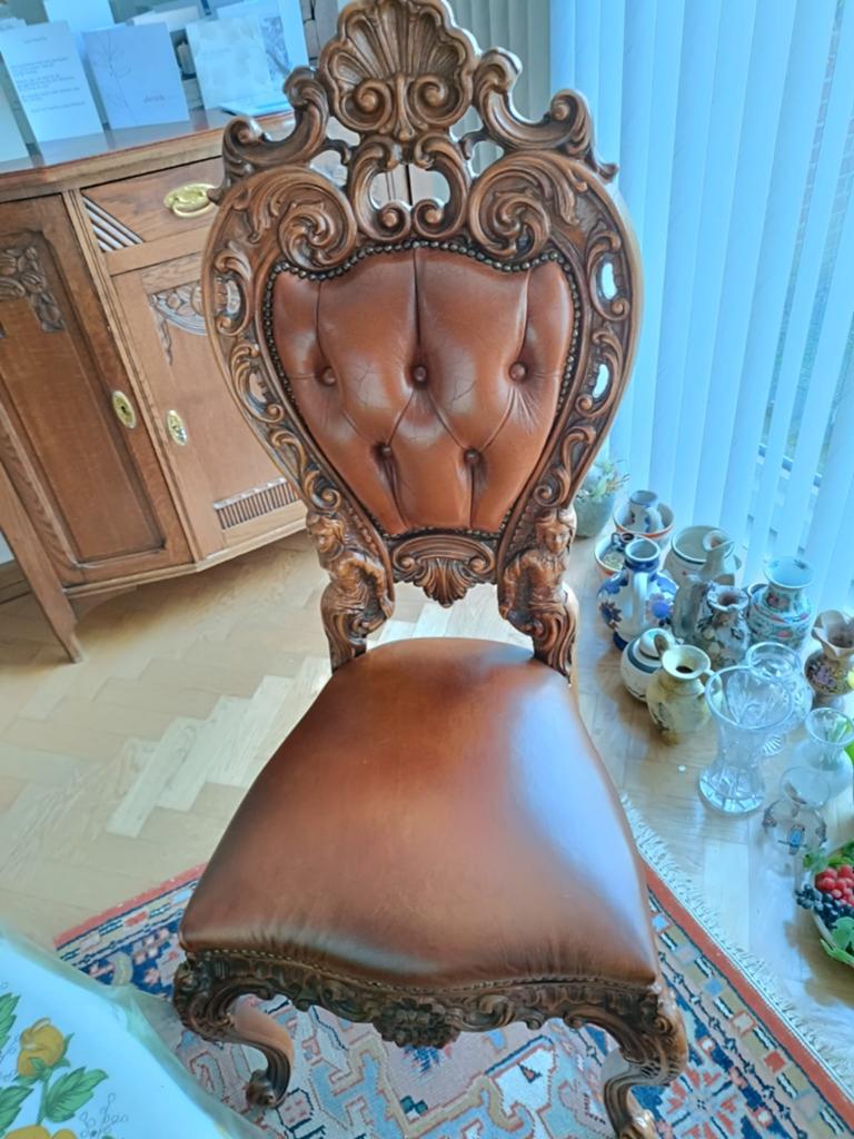 Barok eettafel met 4 stoelen, Antiek en Kunst, Ophalen