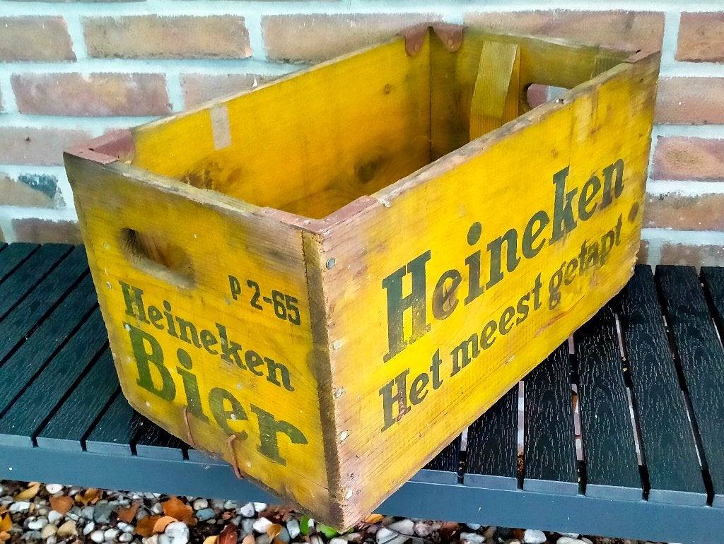 Antiek Houten Heineken Bier Krat / Bierkrat / Kist, Verzamelen, Ophalen of Verzenden, Zo goed als nieuw, Overige typen, Heineken