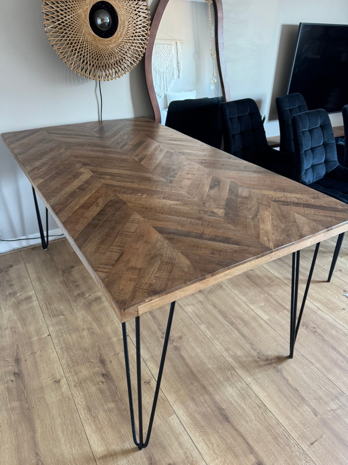 Eettafel visgraat, Ophalen, Japandi, 50 tot 100 cm, Zo goed als nieuw