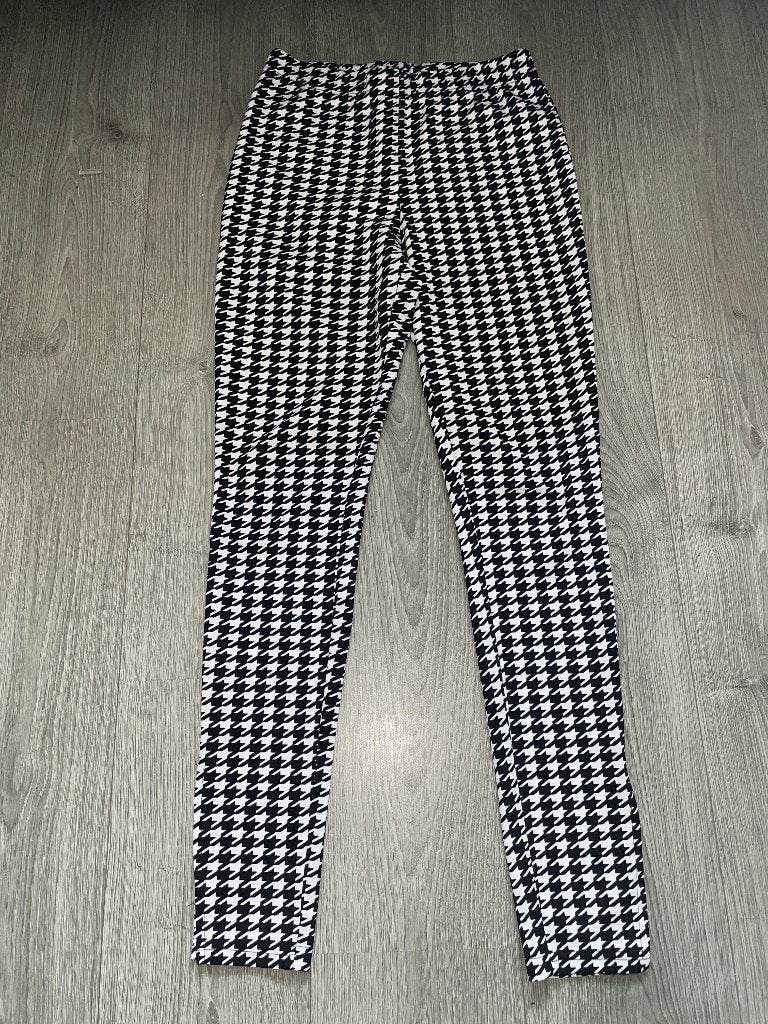 Zwarte witte pied de poule legging pants broek mt M, Maat 38/40 (M), Zwart, Ophalen of Verzenden, Zo goed als nieuw