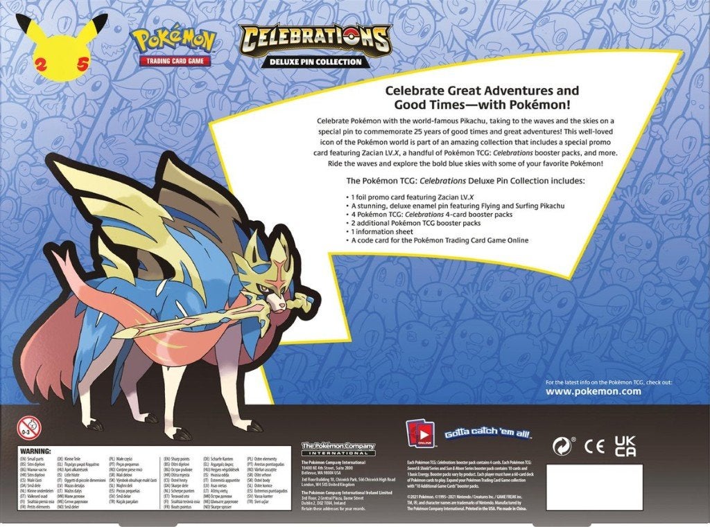 Pokémon Celebrations Deluxe Pin Collection Box Zacian, Ophalen of Verzenden, Nieuw, Boosterbox, Foil