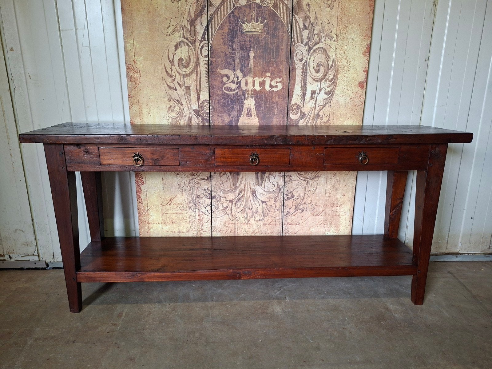 Teakhouten sidetable, haltafel, wandconsole, Ophalen of Verzenden, 25 tot 50 cm, Rechthoekig