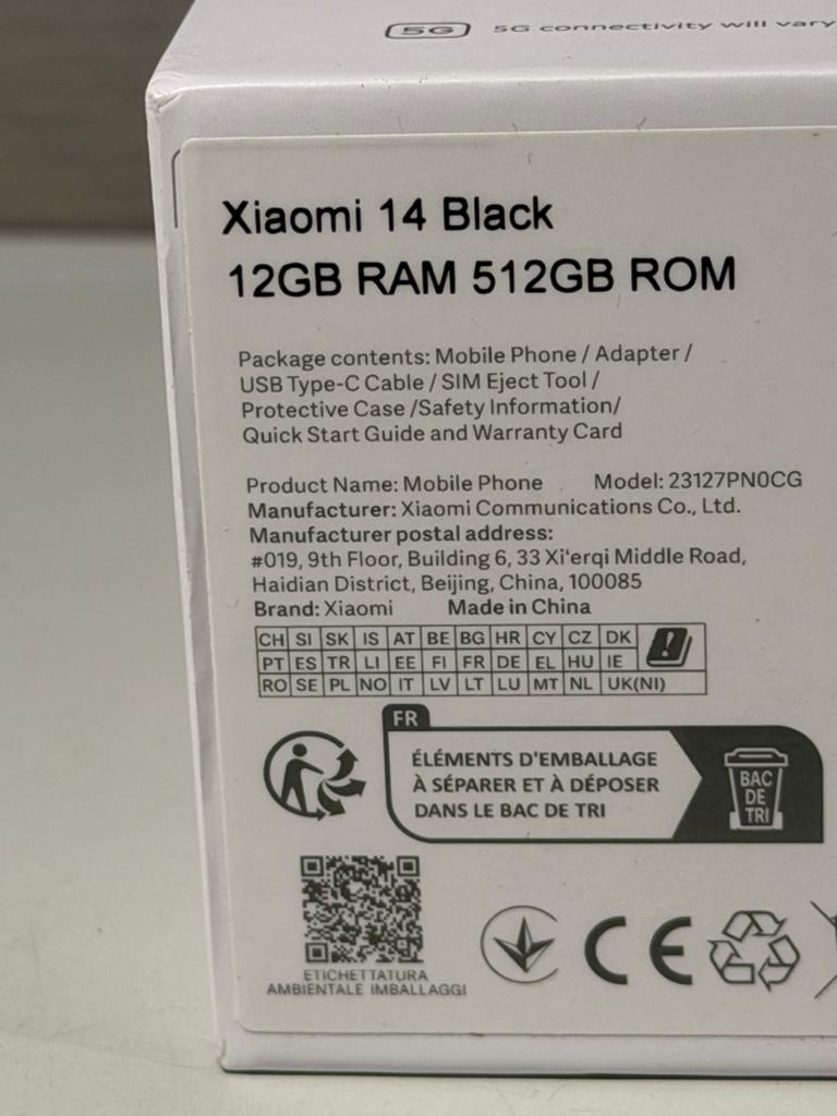 XIAOMI 14 - 512 GB Zwart - Nieuw in doos, Geseald, Nieuw, Ophalen of Verzenden, Nvt, Nvt