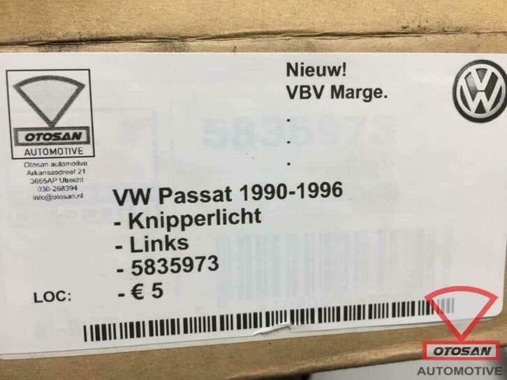 vw passat 1991 knipperlicht nieuw! links voor 5835973, Volkswagen, Volkswagen AG, Nieuw, Berliner Ring 2
38440  Wolfsburg, DE