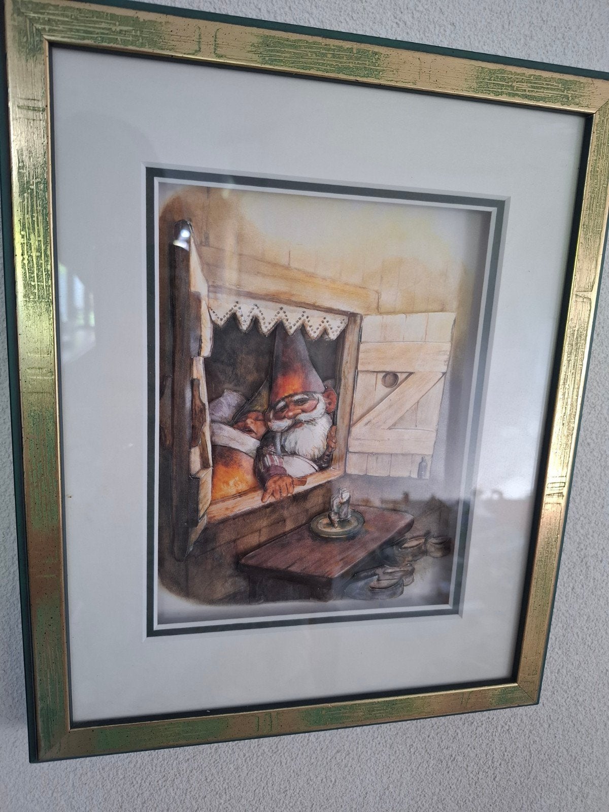 3D Kabouter Poortvliet Schilderij - 27x33cm, Ophalen of Verzenden