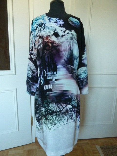 Mary Katrantzou top designer zijden jurk m. fotoprint, 38/40, Kleding | Dames, Maat 38/40 (M), MARY KATRANTZOU, Zo goed als nieuw