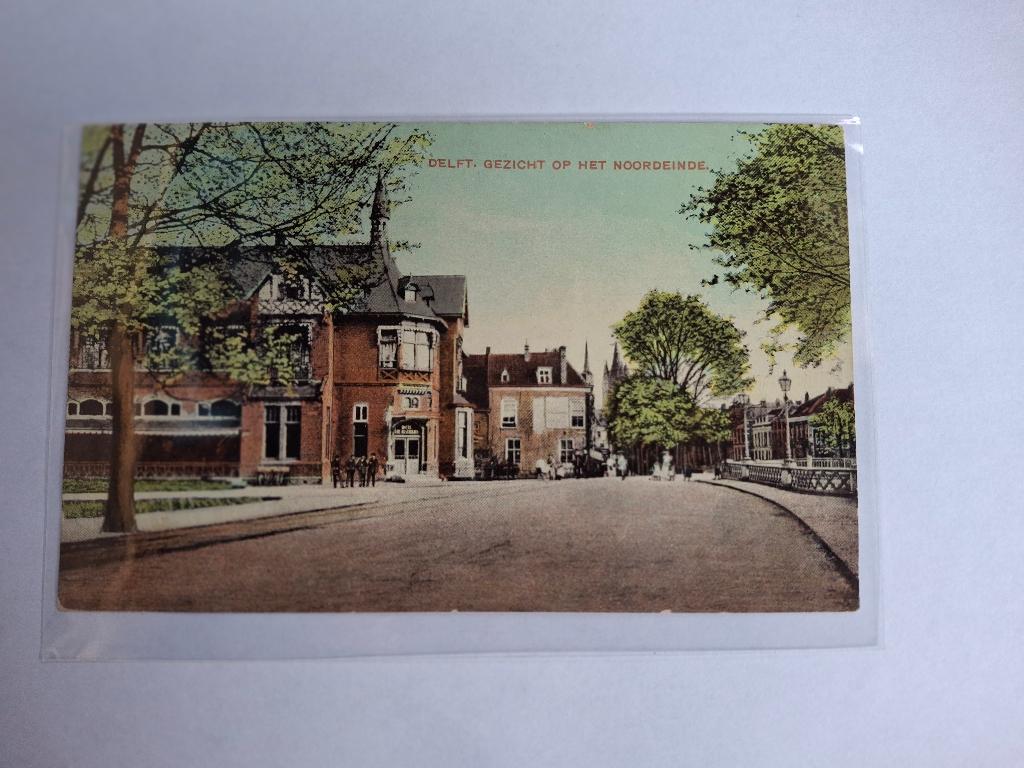 Ansichtkaart Delft gezicht op Noordeinde 1911, Ophalen of Verzenden, Voor 1920, Gelopen, Zuid-Holland