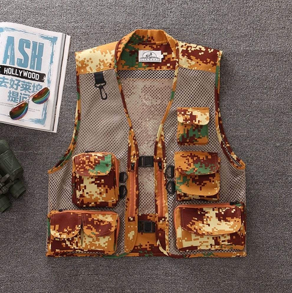 Oranje camouflage bodywarmer vest leger heren vissen outdoor, Verzenden, Nieuw, Overige maten, Oranje