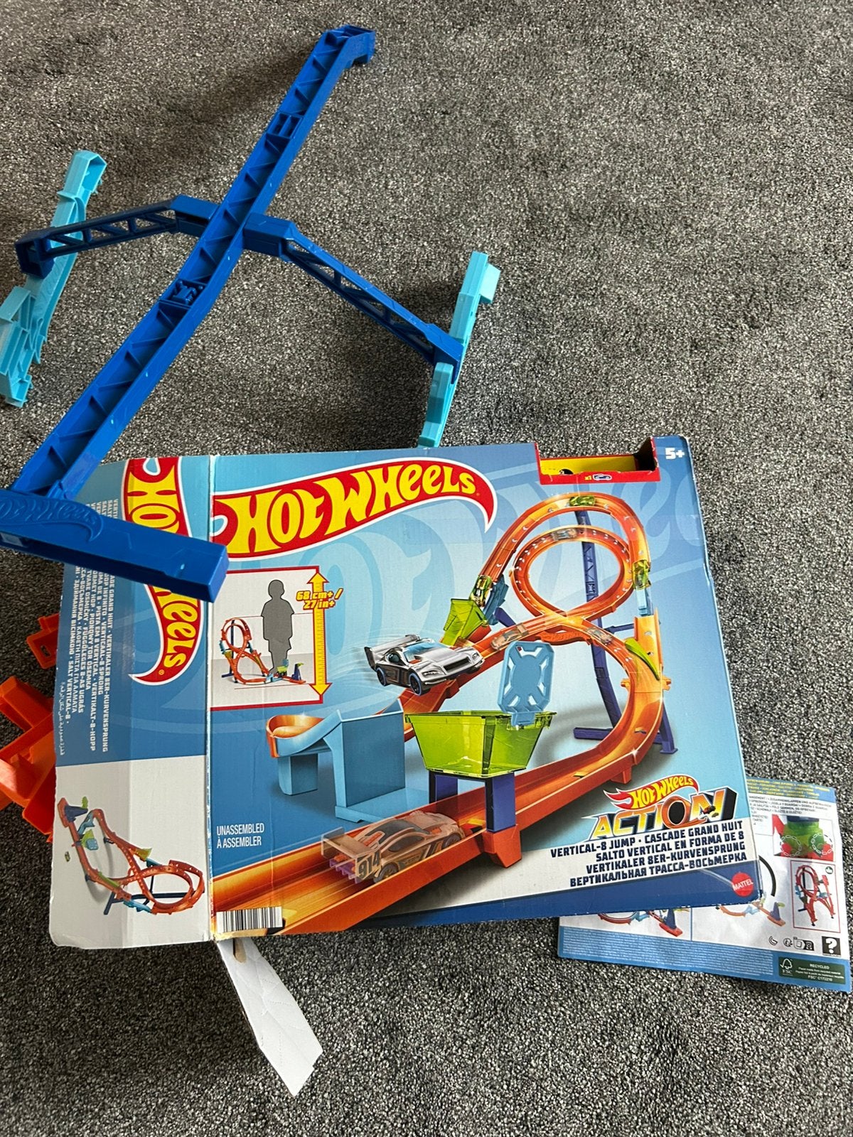 Hot Wheels Action Vertical 8 Jump Racebaan - 68 cm hoog, Ophalen of Verzenden, Hot Wheels, Racebaan, Gebruikt