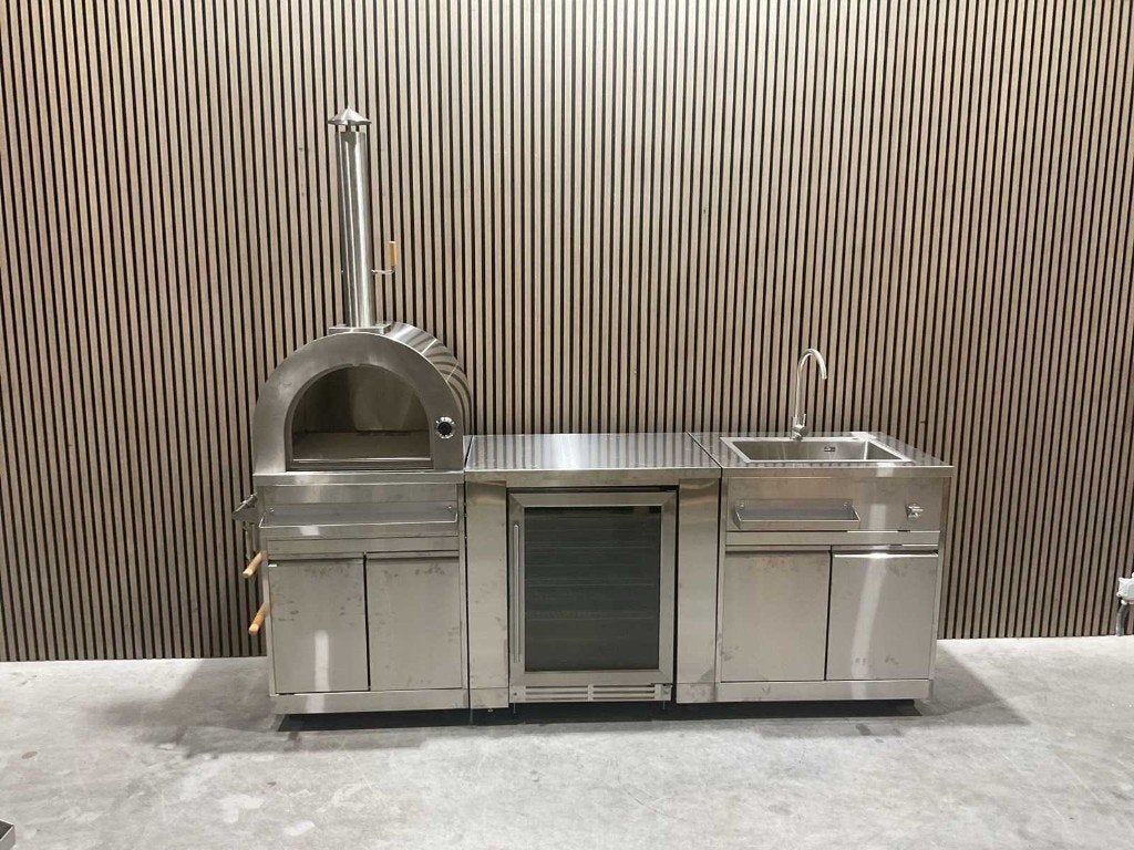 Buitenkeuken bbq pizzaoven verschillende samenstellingen‼️, Ophalen, Nieuw, Gas, Vrijstaand