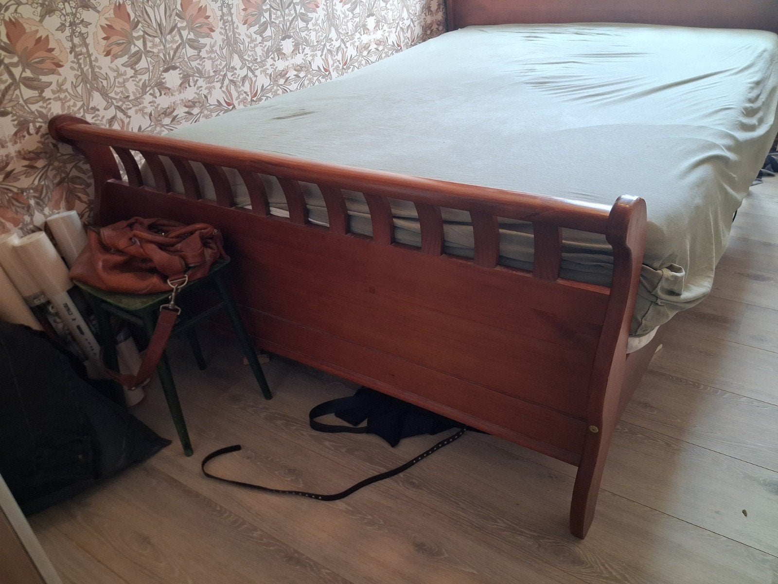 Houten bedframe voor 140x200 matras, Ophalen, Gebruikt, Tweepersoons, 140 cm